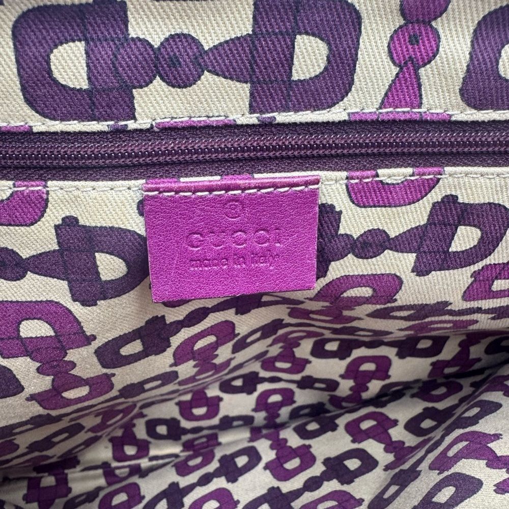 Gucci Magenta Purple Guccisima GG Signature Abbey D Ring Crossbody Messenger Bag - Picture 14 of 16